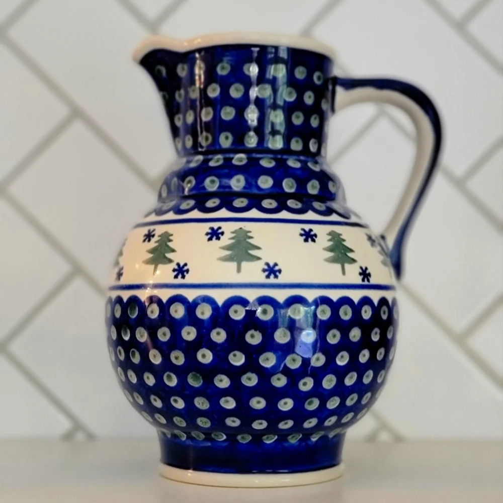POLISH POTTERY LARGE PITCHER BNWT - Picture 2 of 6
